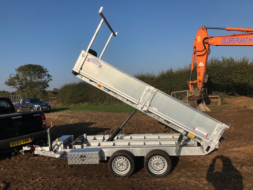 Tipping Trailer on site tipped up