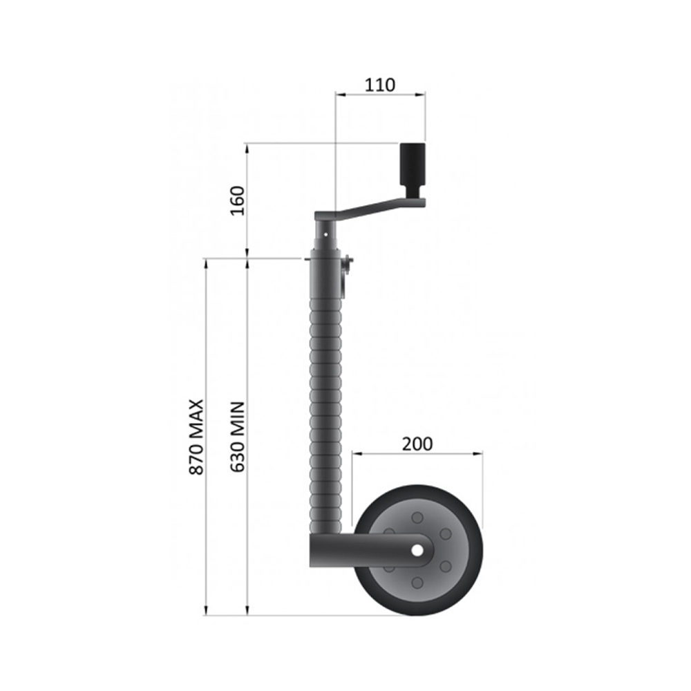 Maypole 48mm Ribbed Jockey Wheel drawing