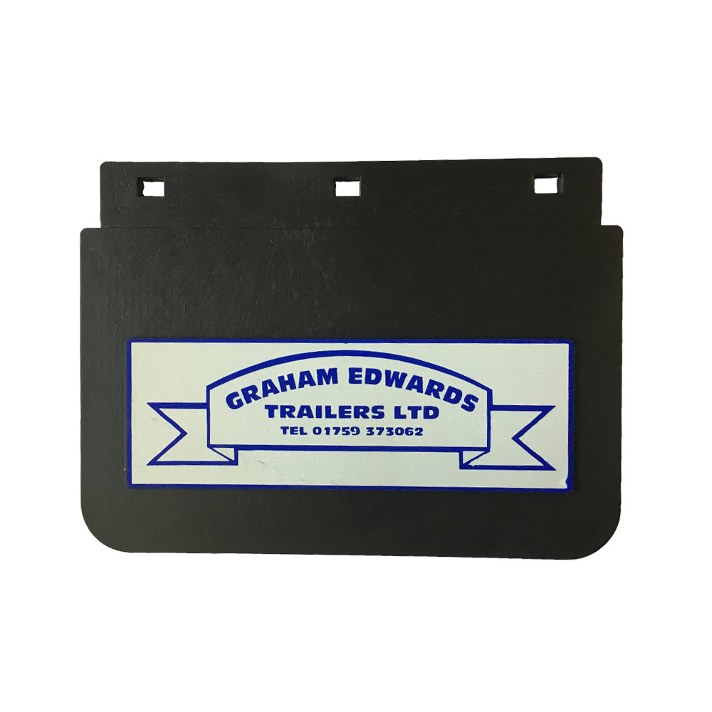 Pair of Graham Edwards Trailers Mudflaps 205mm x 150mm